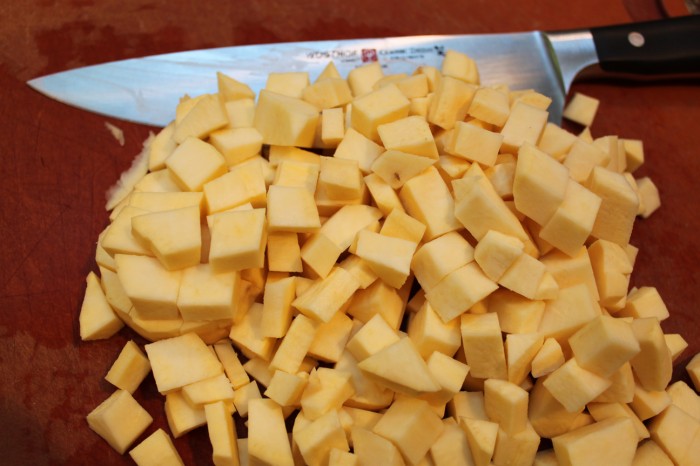 cubed yams