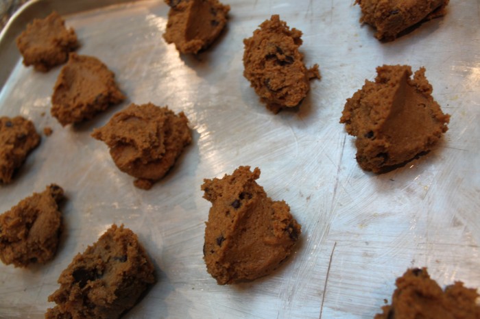 on greased cookie sheet