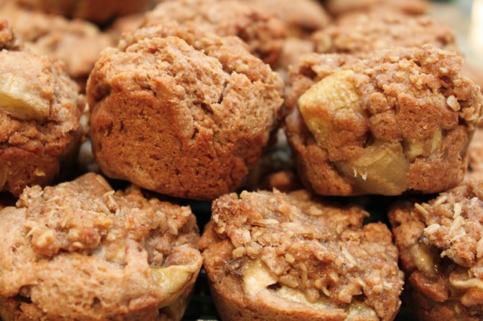 a steaming stack of warm muffins!