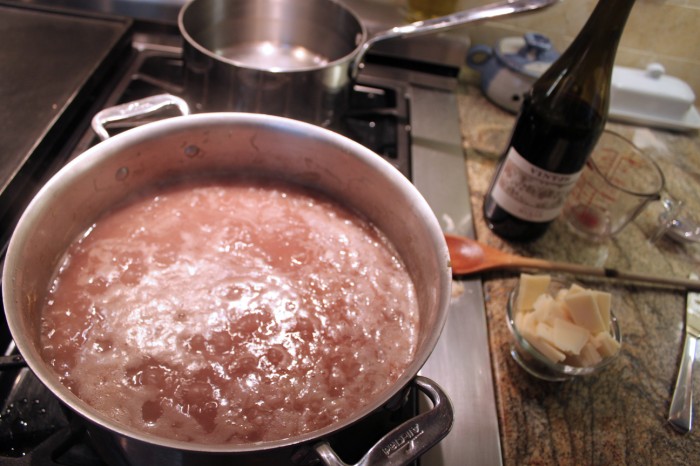 adding the wine
